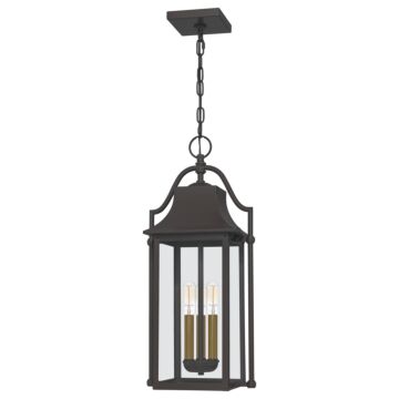 Manning Three Light Outdoor Hanging Lantern in Western Bronze by Quoizel