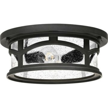 Marblehead Two Light Outdoor Flush Mount in Mystic Black by Quoizel