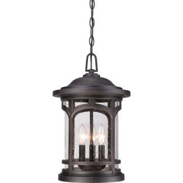 Marblehead Three Light Outdoor Hanging Lantern in Palladian Bronze by Quoizel