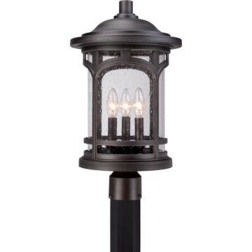 Marblehead Three Light Outdoor Post Lantern in Palladian Bronze by Quoizel