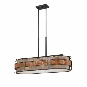 Laguna Three Light Island Chandelier in Renaissance Copper by Quoizel