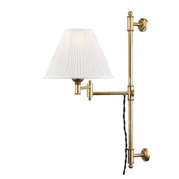 Classic No.1 One Light Wall Sconce in Aged Brass by Hudson Valley