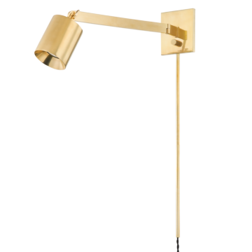 Highgrove One Light Portable Wall Sconce in Aged Brass by Hudson Valley