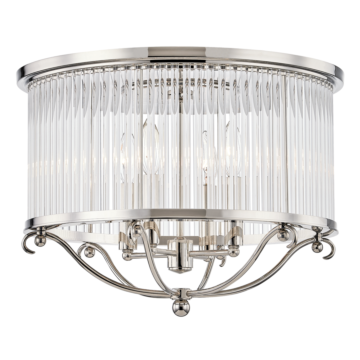 Glass No.1 Four Light Semi Flush Mount in Polished Nickel by Hudson Valley