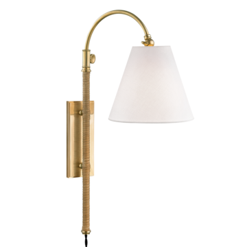 Curves No.1 One Light Wall Sconce in Aged Brass by Hudson Valley