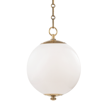 Sphere No.1 One Light Pendant in Aged Brass by Hudson Valley