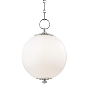 Sphere No.1 One Light Pendant in Polished Nickel by Hudson Valley