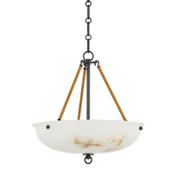 Somerset Three Light Pendant in Distressed Bronze by Hudson Valley