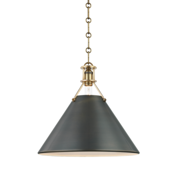 Metal No. 2 One Light Pendant in Aged Antique Distressed Bronze by Hudson Valley