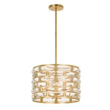 Meridian Five Light Chandelier in Antique Gold by Crystorama