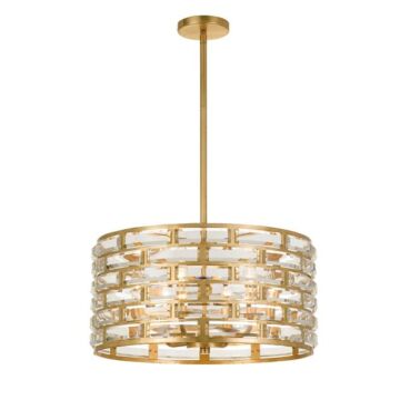 Meridian Six Light Chandelier in Antique Gold by Crystorama
