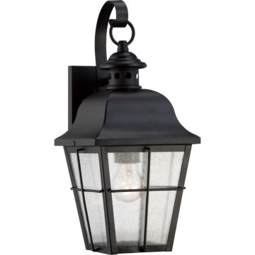 Millhouse One Light Outdoor Wall Lantern in Mystic Black by Quoizel