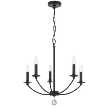Mila Five Light Chandelier in Black by Crystorama