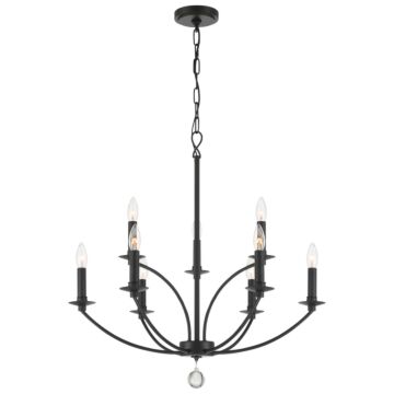 Mila Nine Light Chandelier in Black by Crystorama