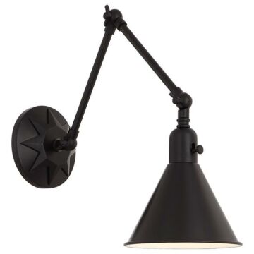 Morgan One Light Wall Sconce in Matte Black by Crystorama