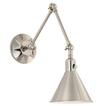 Morgan One Light Wall Sconce in Polished Nickel by Crystorama