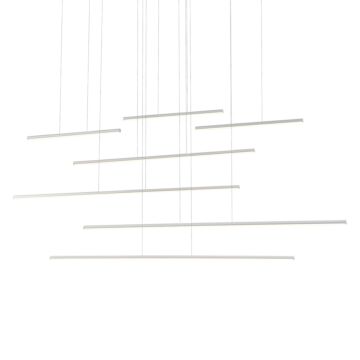 Chute Motion LED Pendant in White by Kuzco Lighting