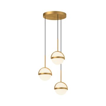 Globo LED Pendant in Brushed Gold by Alora