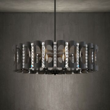 Twilight Eight Light Pendant in Black by Schonbek