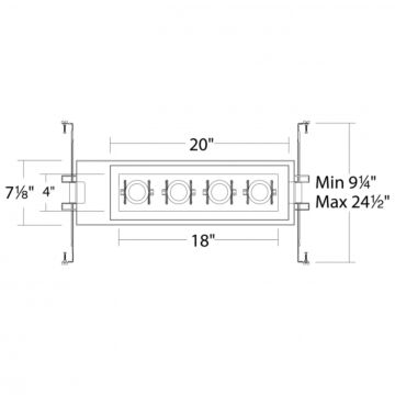 WAC Silo Multiples 4000K 4 Light 7 Inch Recessed Lighting in White White