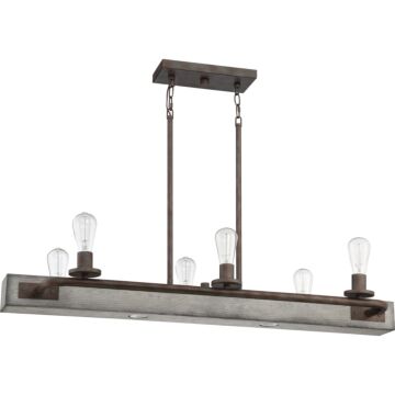 Quoizel Melville 6 Light 42 Inch Kitchen Island Light in Iron Gate