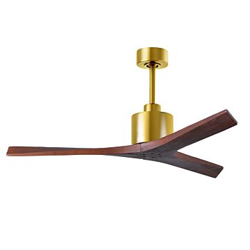 Mollywood 6-Speed DC 52 Ceiling Fan in Brushed Brass with Walnut blades