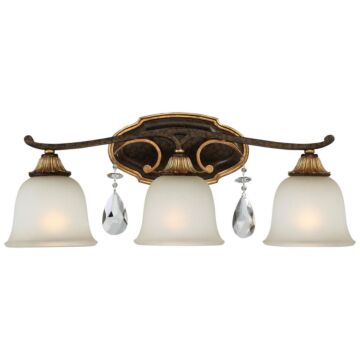 Chateau Nobles Three Light Bath in Raven Bronze WSunburst Gold H by Metropolitan