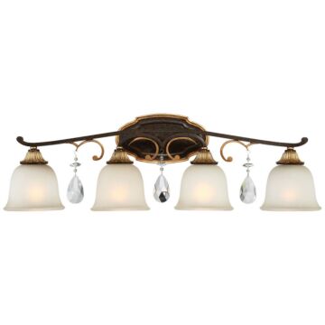 Chateau Nobles Four Light Bath in Raven Bronze WSunburst Gold H by Metropolitan