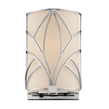 Metropolitan Storyboard 9.5 Inch Etched Opal Glass Wall Sconce in Chrome