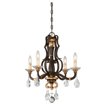Chateau Nobles Four Light Mini Chandelier in Raven Bronze WSunburst Gold H by Metropolitan