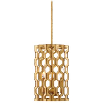 Metropolitan Coronade 3 Light Pendant Light in Pandora Gold Leaf
