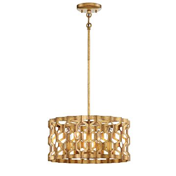 Coronade Four Light Semi Flush Mount (Convertible To Pendant) in Pandora Gold Leaf by Metropolitan