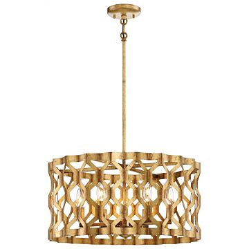 Coronade Six Light Pendant in Pandora Gold Leaf by Metropolitan
