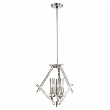 Fusano Three Light Mini Chandelier in Polished Nickel by Metropolitan