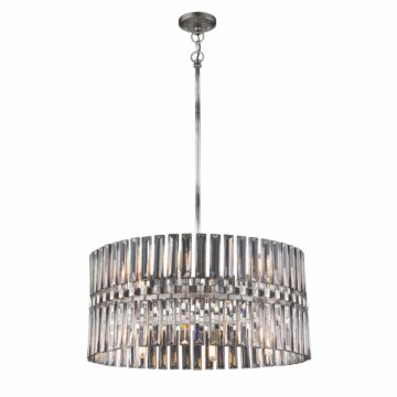 Metropolitan Belle Aurore 12 Light 26 Inch Pendant Light in Shadow Silver Leaf