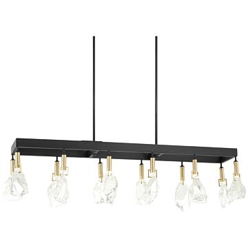 Metropolitan Rare Elements 12 Light Chandelier in Sand Coal With Vintage Brass