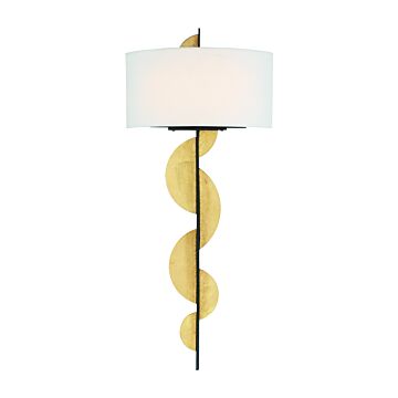 Metropolitan Navia 2 Light Wall Sconce in Sand Coal and Ardent Gold Leaf
