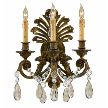 Metropolitan Three Light Wall Sconce in Stained Gold by Metropolitan