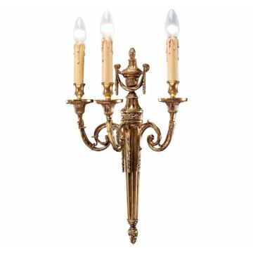 Metropolitan European 3 Lt Wall Sconce in French Gold