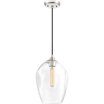 Nostalgia One Light Mini Pendant in Polished Nickel by Quoizel