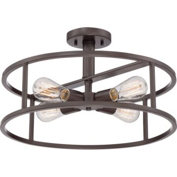 New Harbor Four Light SemiFlush Mount in Western Bronze by Quoizel
