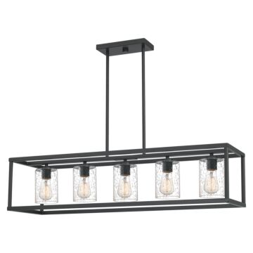 New Harbor Five Light Linear Chandelier in Old Bronze by Quoizel