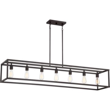 New Harbor Seven Light Island Chandelier in Western Bronze by Quoizel