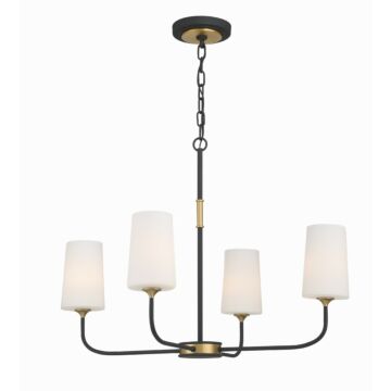 Niles Four Light Chandelier in Black Forged   Modern Gold by Crystorama