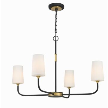 Niles Four Light Chandelier in Black Forged   Modern Gold by Crystorama