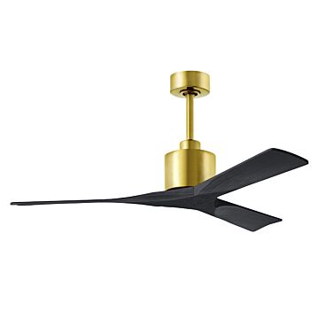 Nan 6-Speed DC 52 Ceiling Fan in Brushed Brass with Matte Black blades