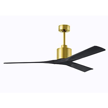 Nan 6-Speed DC 60 Ceiling Fan in Brushed Brass with Matte Black blades