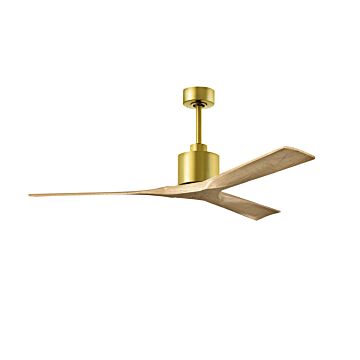 Nan 6-Speed DC 60 Ceiling Fan in Brushed Brass with Light Maple Tone blades