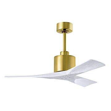 Nan 6-Speed DC 42 Ceiling Fan in Brushed Brass with Matte White blades
