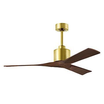 Nan 6-Speed DC 52 Ceiling Fan in Brushed Brass with Walnut blades